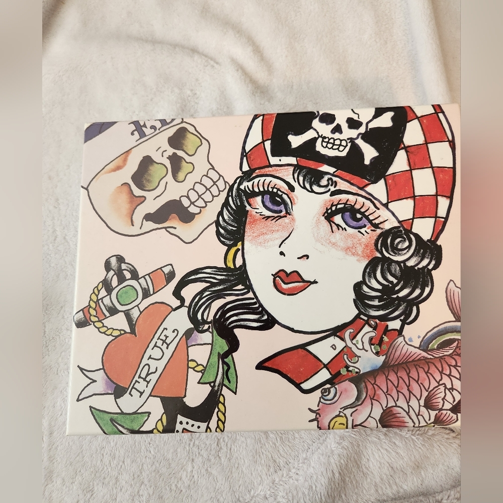 Tattoo Art Print with Skull and Sailor Design☆ EMPTY Box By Ed Hardy